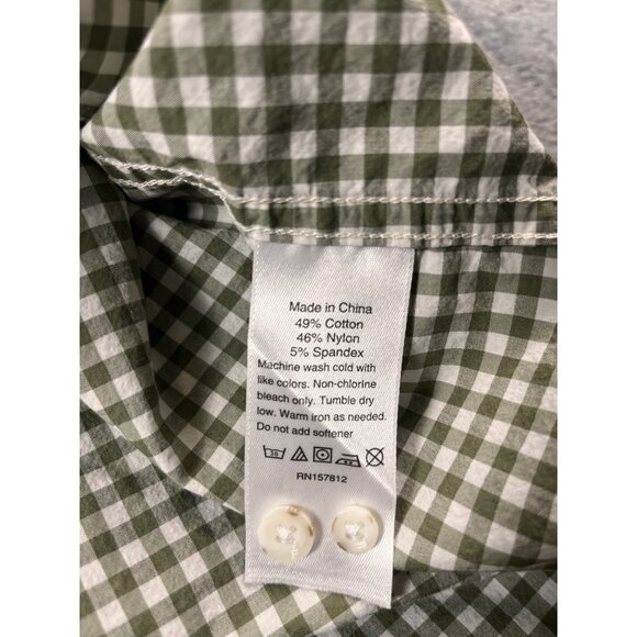 Tom Beckbe Mens XXL Green Plaid Button Down Shirt Short Sleeve Outdoor Hiking - Picture 3 of 6